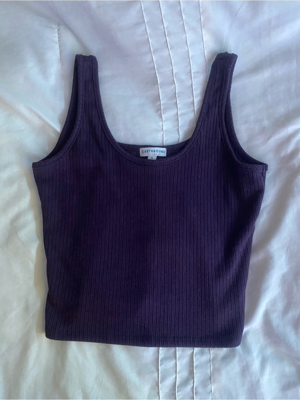 EARTHBOUND Deep Purple Ribbed Tank Top